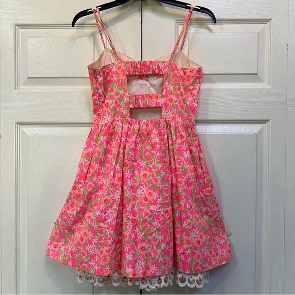 Lilly Pulitzer Pink Mini Dress Size 2 Spaghetti Straps - Picture 16 of 16